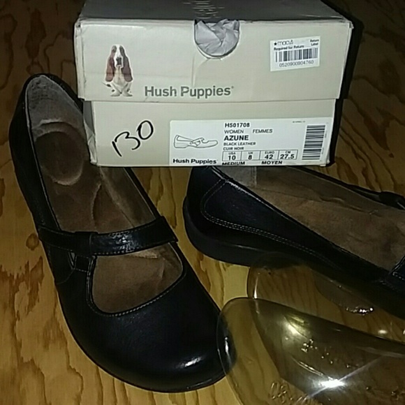 HUSH PUPPIES AZUNE BLACK LEATHER SHOE*SZ10M* - Picture 5 of 8